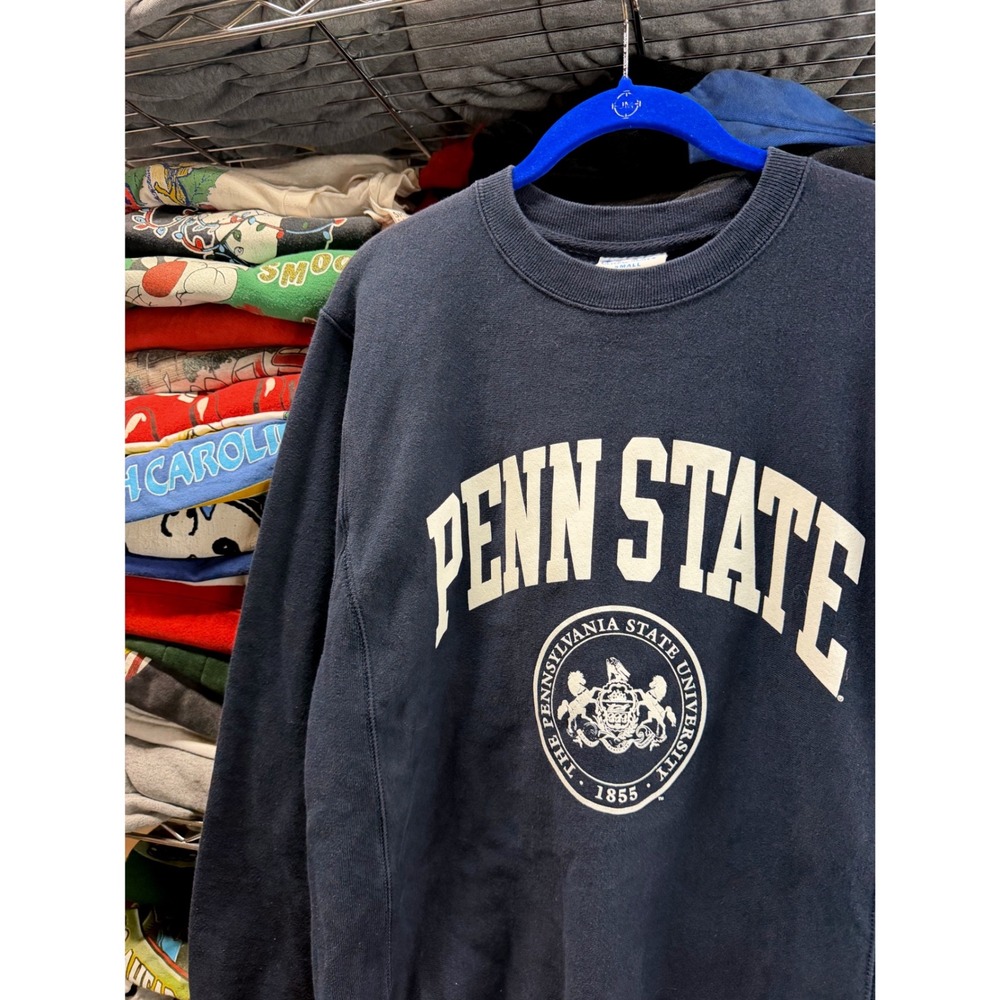 Champion Reverse Weave Penn State University Sweatshirt Navy Blue Mens Small